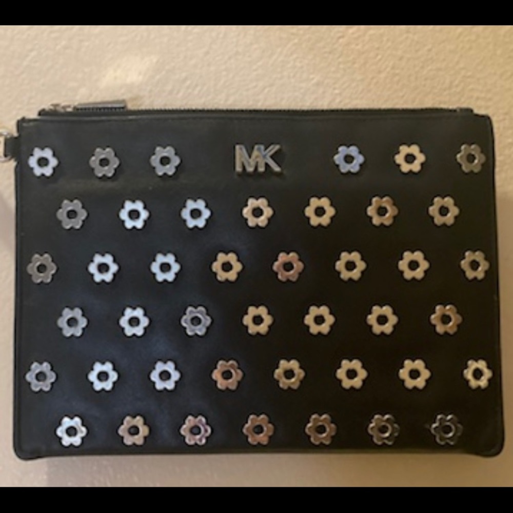 Michael Kors Large Wristlet with Metal Flower Detail